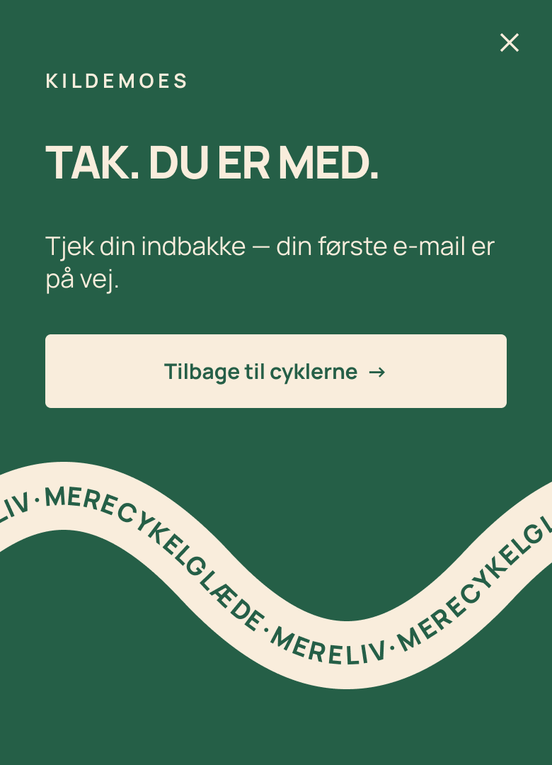 Kildemoes pop-up confirmation page